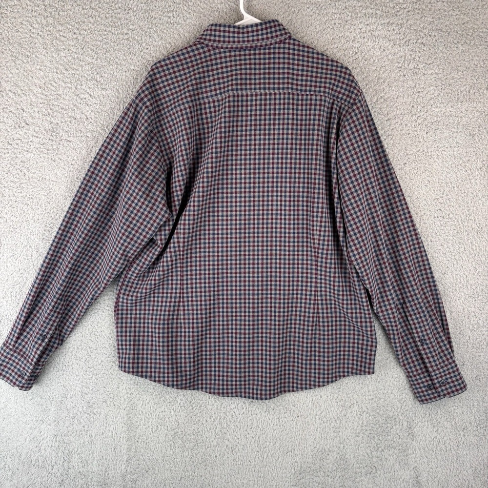 Mizzen Main Shirt Mens Large Burgundy Navy. Check Performance Menswear‎ Classic - Picture 5 of 7